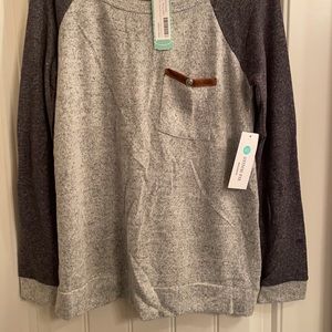 Stitch Fix Pink Clover Elbow Patch Top